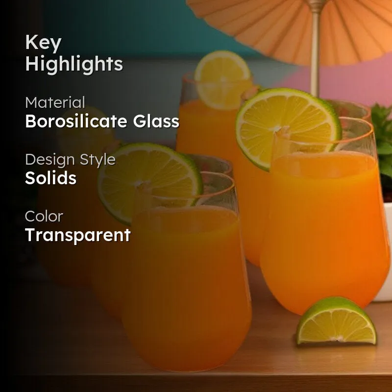 Sunset Amber Highball Glasses(390 mL) - Set Of Six media 2