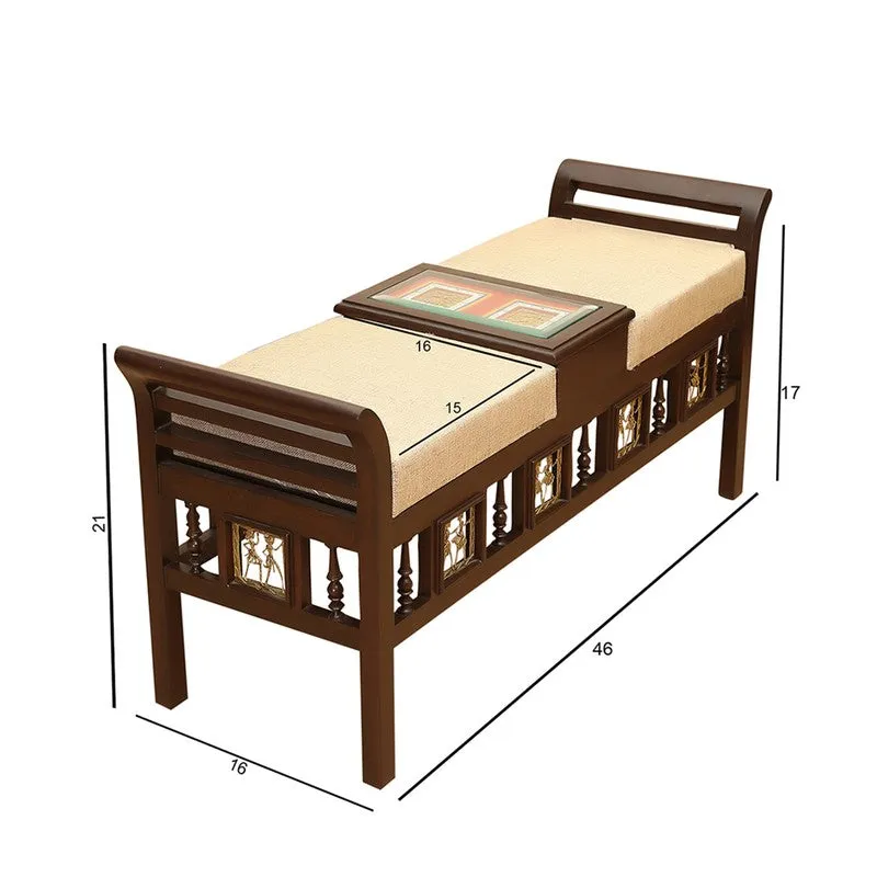 Caya Teak Wood Ottoman media 6