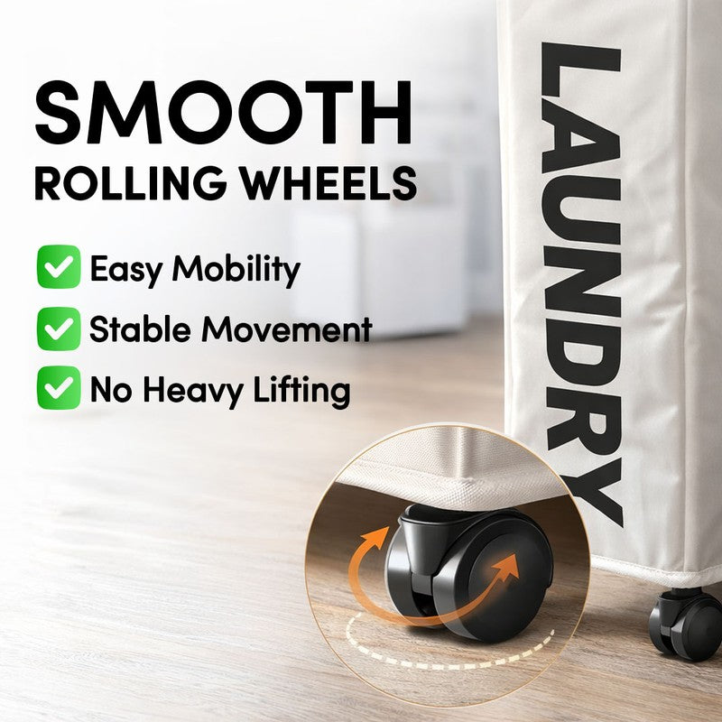 Rioware Tidy Roll Laundry Basket - White media 5