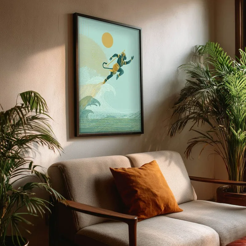 Shri Hanuman Ji Flying Archival Paper Wall Art media 3