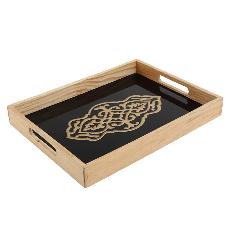 Nathaniel Serving Tray -- Black & Gold media 3