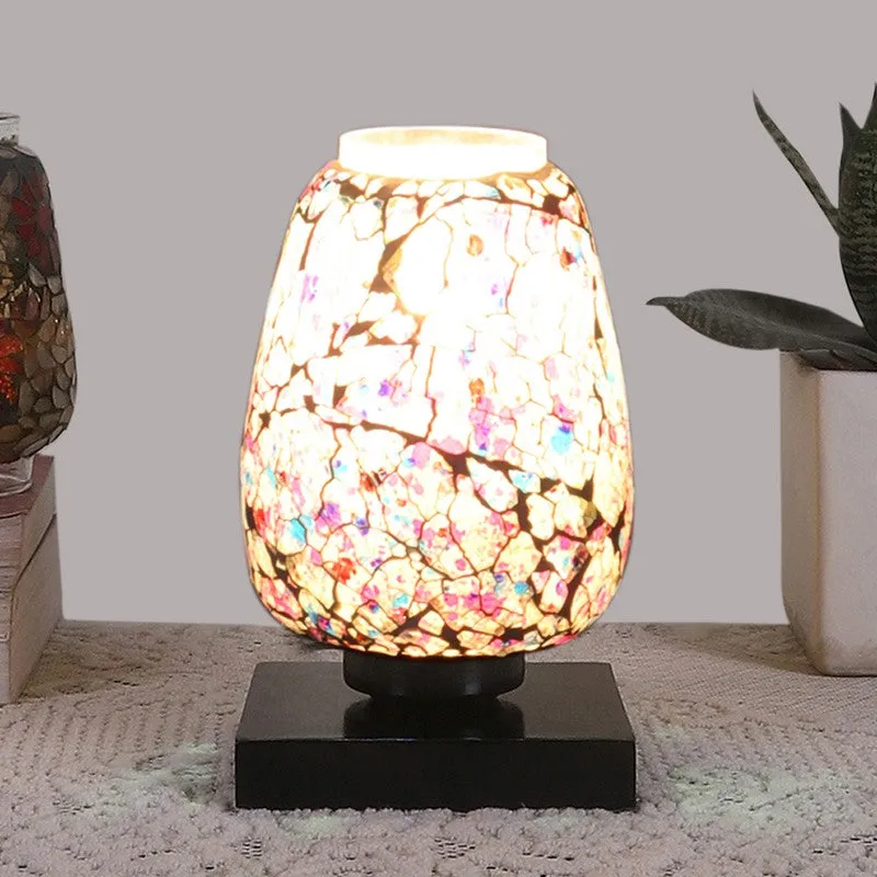 Colorgleam Mosaic Glass Table Lamp With Wooden Base - Multicolor media 3