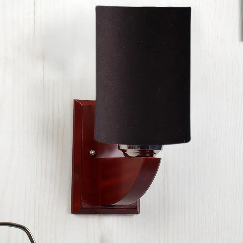 Raven Cylindrical Wooden Wall Lamp media 3