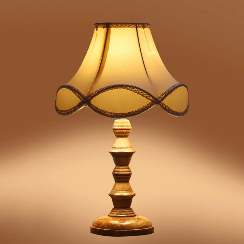 Valencia Arc Timber Wooden Table Lamp - Off White,Brown media 5