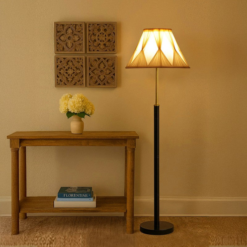 Nordic Mist Wooden Floor Lamp - White