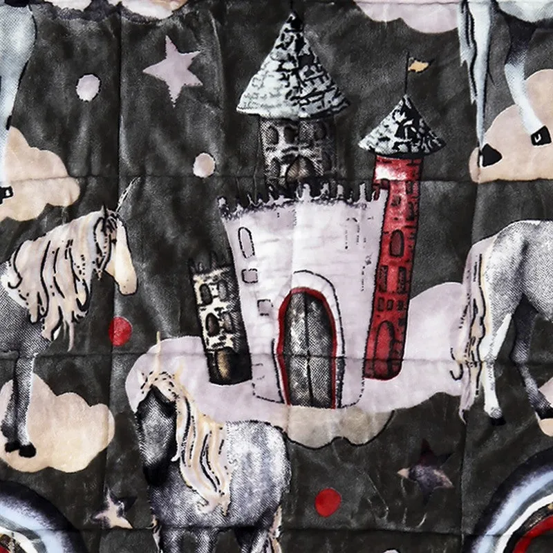 Monte Carlo Dreamy Unicorn Kids Blanket (Black)- 1400 GSM media 5