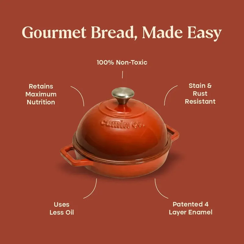 Cumin Co Enamel Cast Iron Bread Oven (Red) - 1000 mL media 7