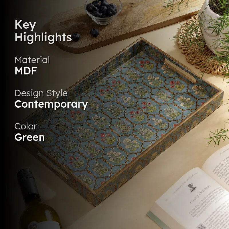 Fleur Jharokha MDF Serving Tray media 2