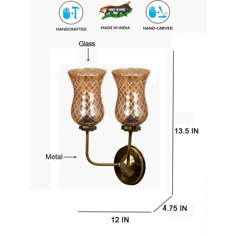 Honey Glow Twin Amber Glass Wall Lamp media 9