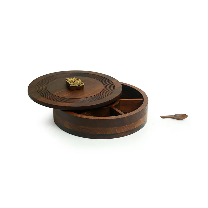Hoot Spice Food Safe Sheesham Wood Masala Box - 80 ML media 3