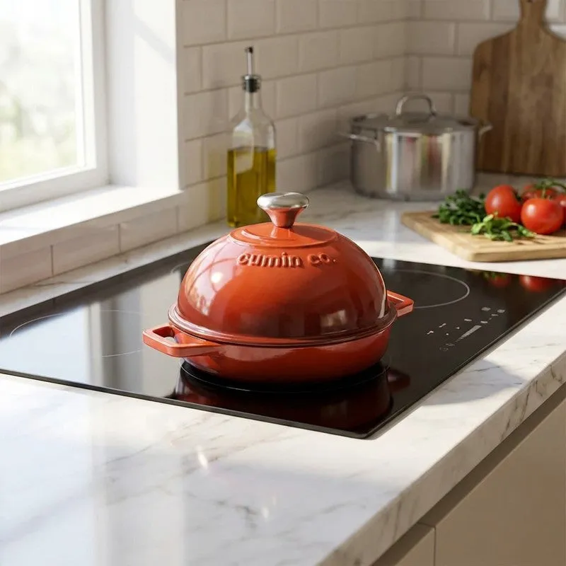 Cumin Co Enamel Cast Iron Bread Oven (Red) - 1000 mL media 1