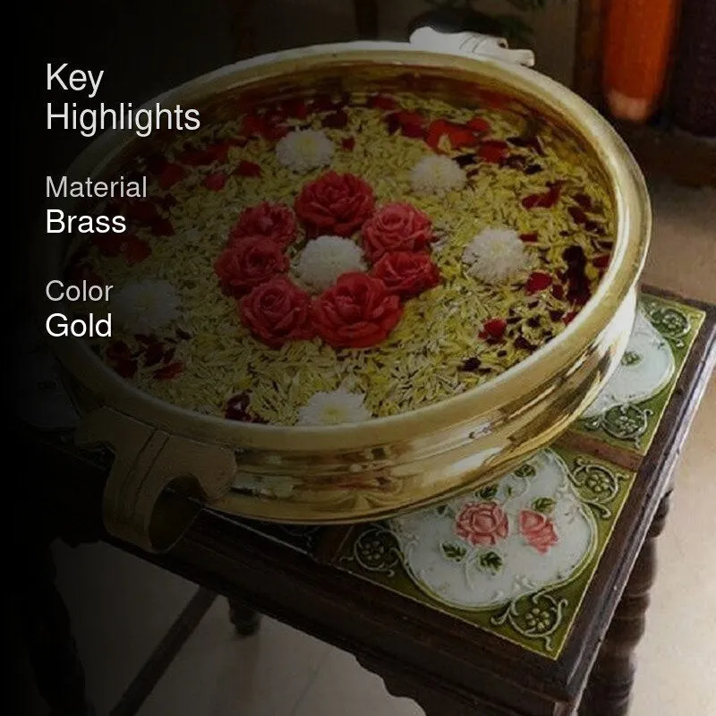Embossed Decorative Brass Urli media 2
