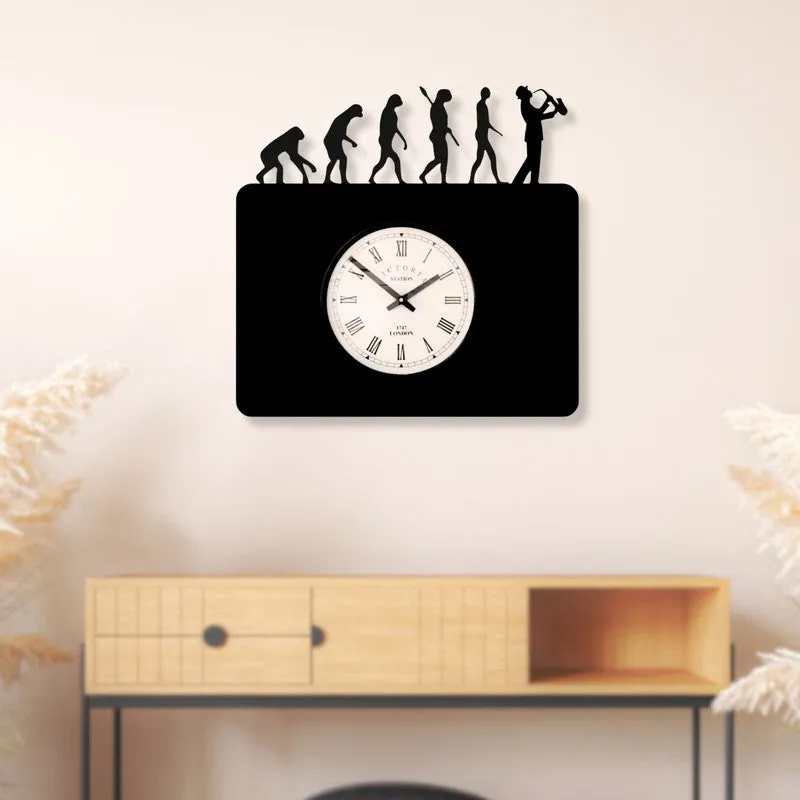 Evolvyn Steel Analog Wall Clock - Black media 3