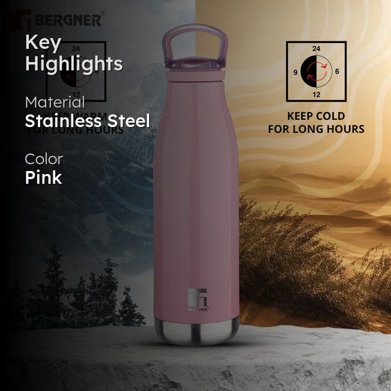 Bergner Walking Belle Blossom Thermosteel Hot And Cold Flask (Pink) - 500 mL media 2