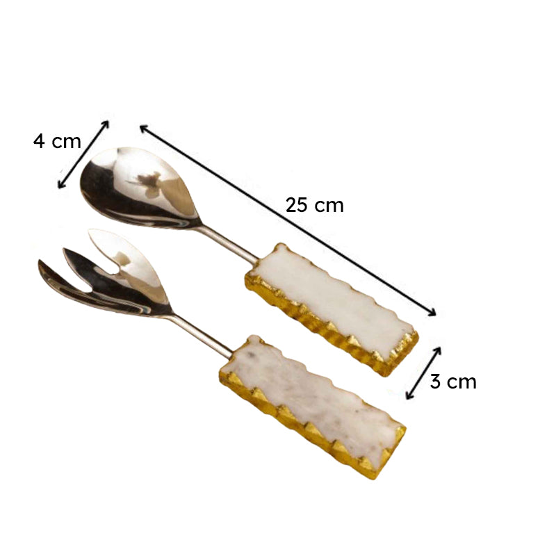 Myle Salad Spoon & Fork (Silver) - Two Piece Set image 6
