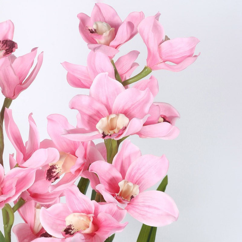 Faux Realtouch Pink Orchid Artificial Plant With Black Plastic Pot - 3.9 Feet media 5