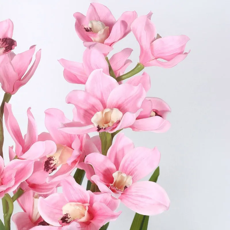 Faux Realtouch Pink Orchid Artificial Plant With Black Plastic Pot - 3.9 Feet media 5