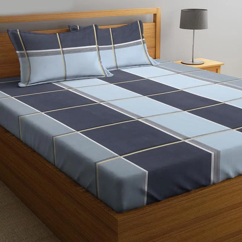 Chaen Checkered Bedsheet - 130 GSM media 1