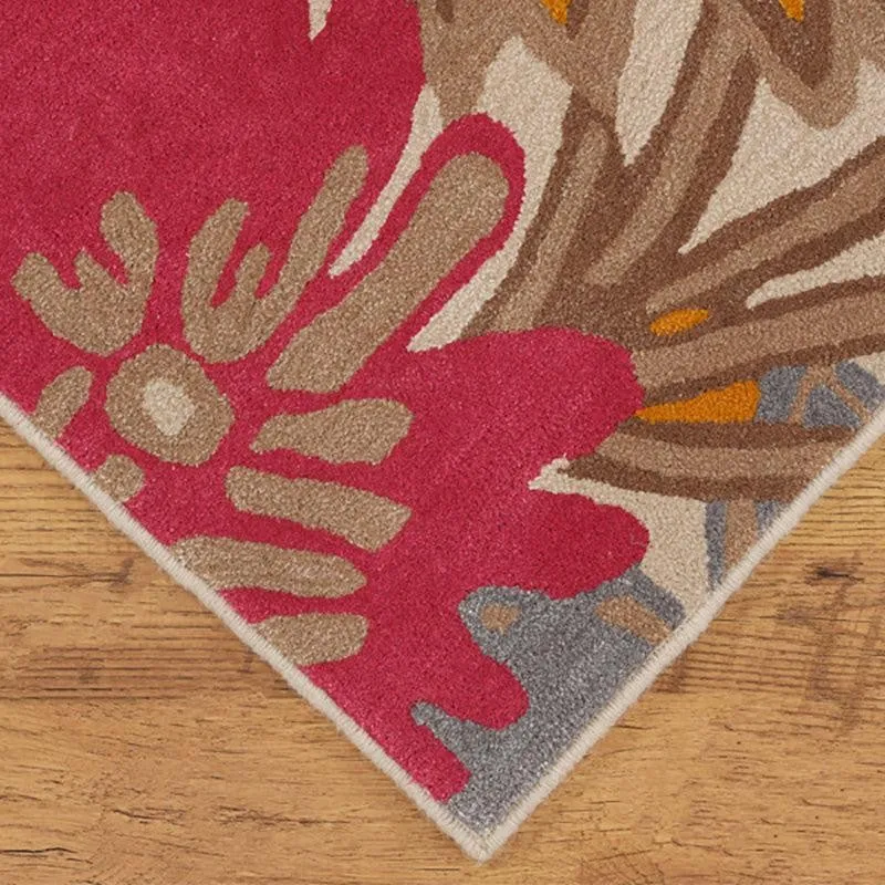 Palantir Hand Tufted Floral Wool & Nylon Carpet - Pink media 8