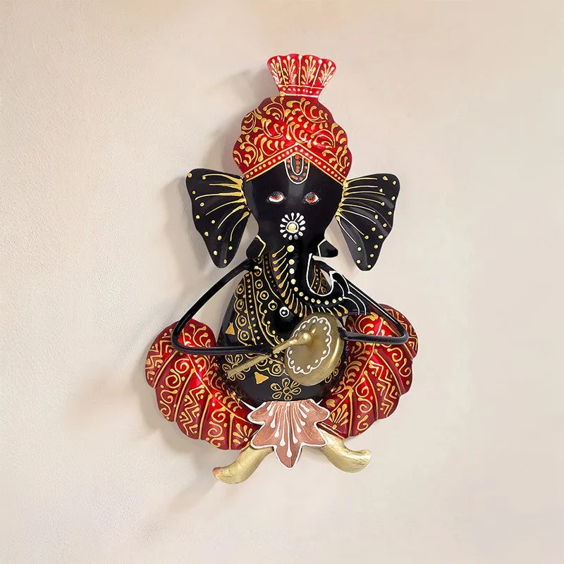 Ganesh Handcrafted Iron Wall Accent - Red media 6
