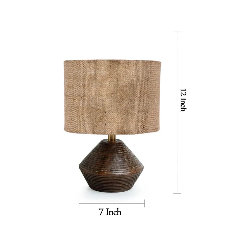 Yami Wooden Table Lamp With Jute Shade - Brown,Beige media 7
