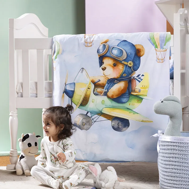 Aviator Bear Egyptian Cotton Quilt - 200 TC media 5