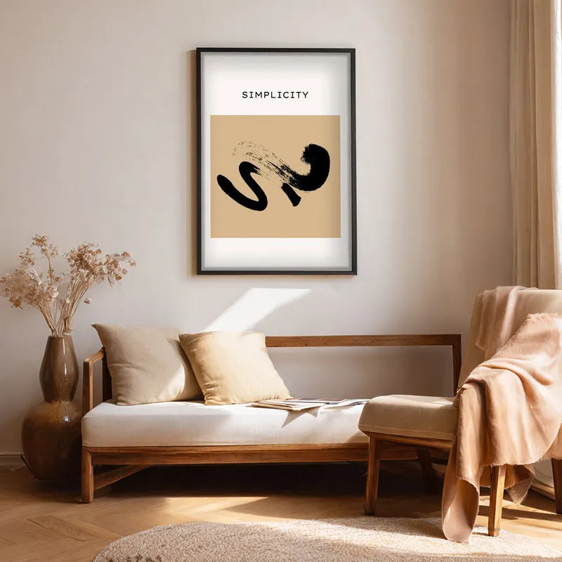 Abstract Calm Canvas Wall Painting With Black Frame media 1