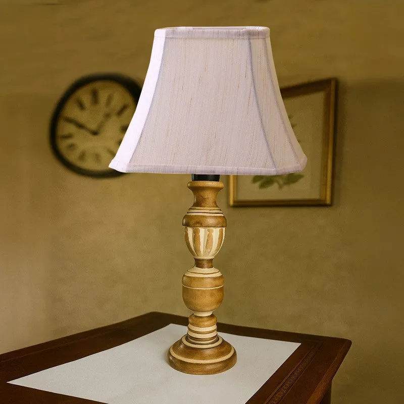 Zenrae Opal Wooden Table Lamp - OffWhite media 4