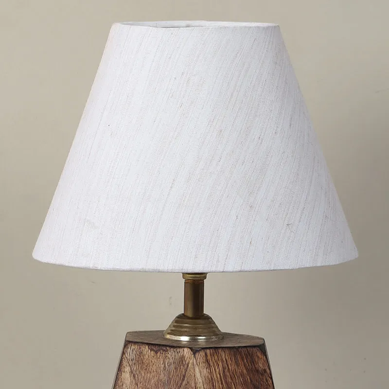 Truda Solid Mango Wood Table Lamp - White,Beige media 5