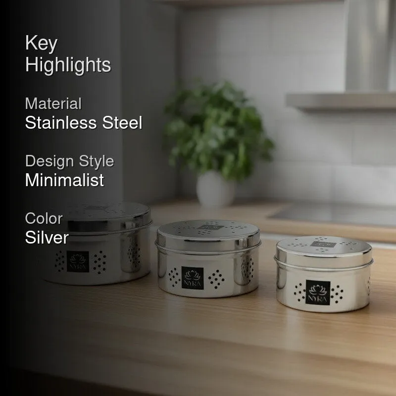 Craft Silver Stainless Steel Container - Set Of Three media 2