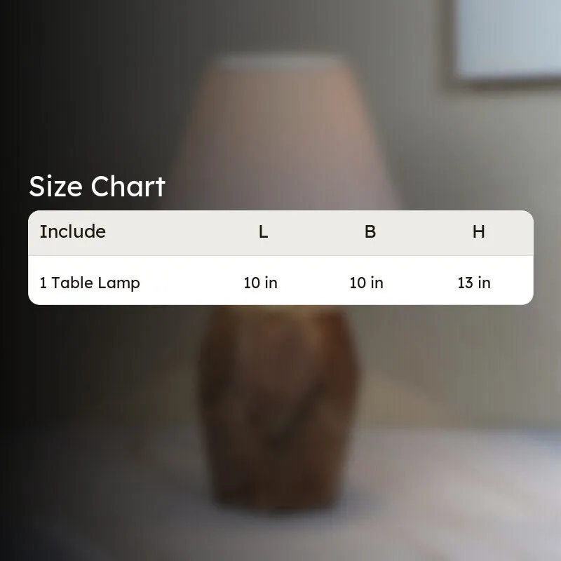 Truda Solid Mango Wood Table Lamp - White,Beige media 7