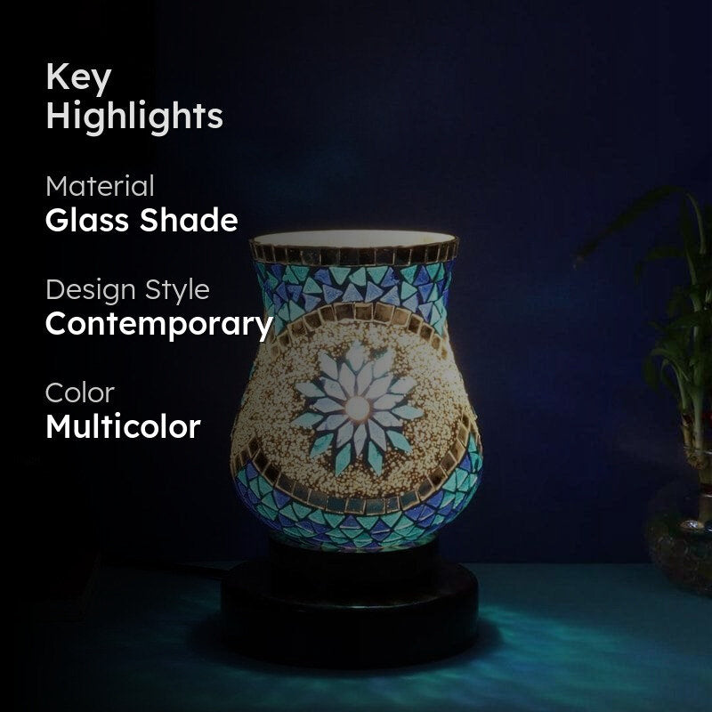 Big Star Mosaic Glass Table Lamp - Multicolor media 2
