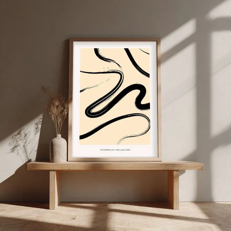 Fluid Balance Canvas Wall Painting With Brown Frame media 4