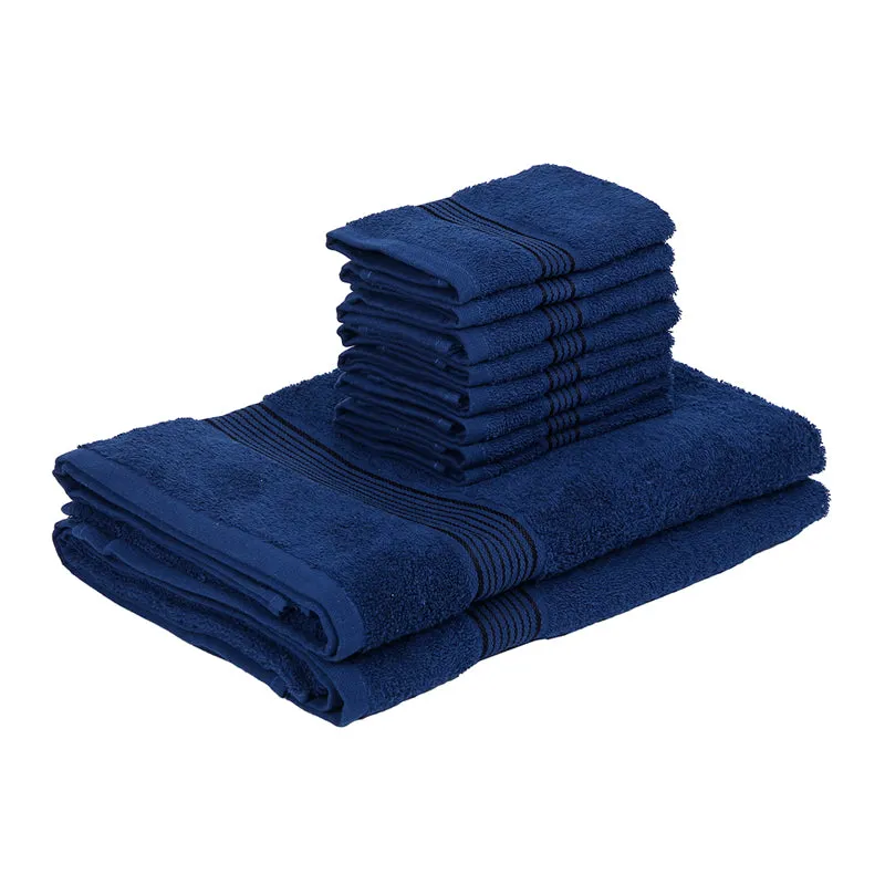 Comfora Bath & Face Towel Set (Blue) - Ten Piece Set media 4
