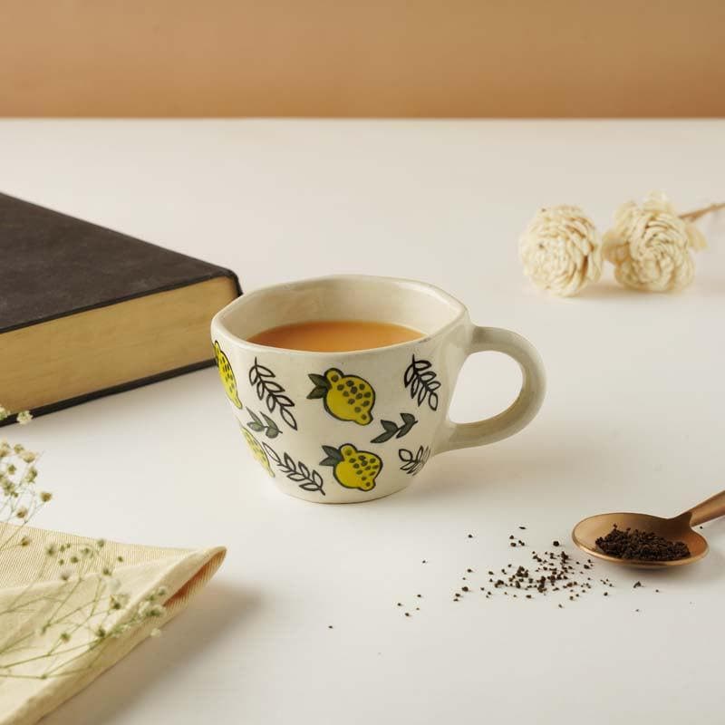 Lemony Ceramic Tea Cup (210 mL Each) -  Set of Four media 3