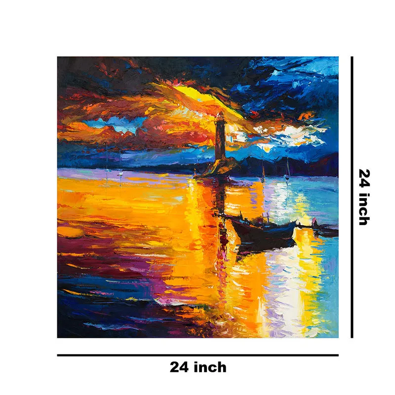 Guiding Light At Dusk Wall Painting media 8