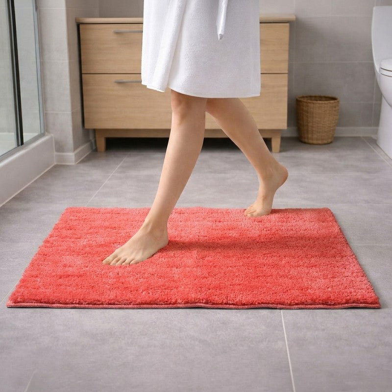 Fresh Touch Anti Skid Micro Fiber Bath Mat - Pink - 37 x 57 cms