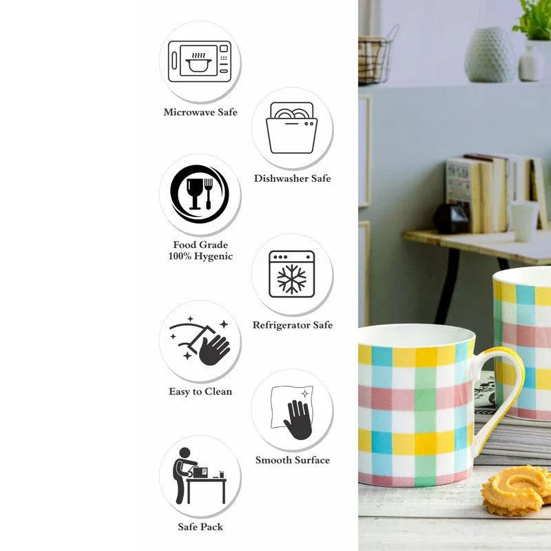 Maxi Stripe Bone China Coffee Mug (360 mL Each) - Set of Two media 4