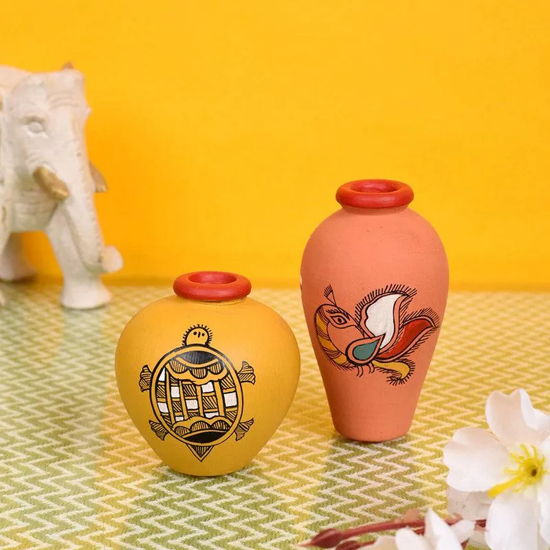 Jasleen Terracotta & Wood Wall Shelve With Pot - Three Piece Set media 6