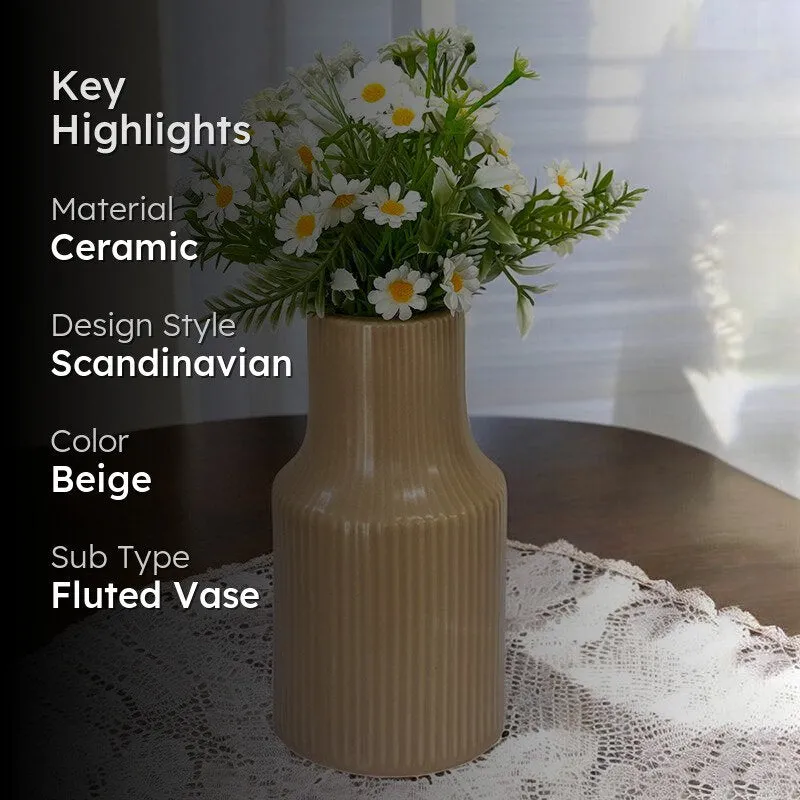 Petal Prose Ceramic Vase - Coffee media 2