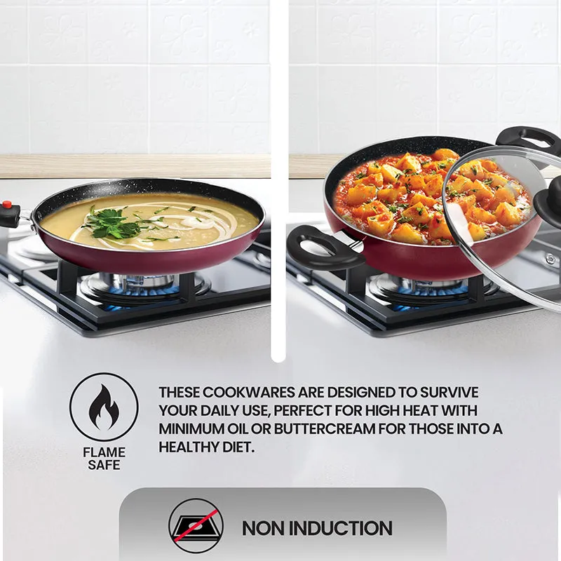 Milton Non-Stick Cookware Set (Maroon) - Five Piece Set media 6