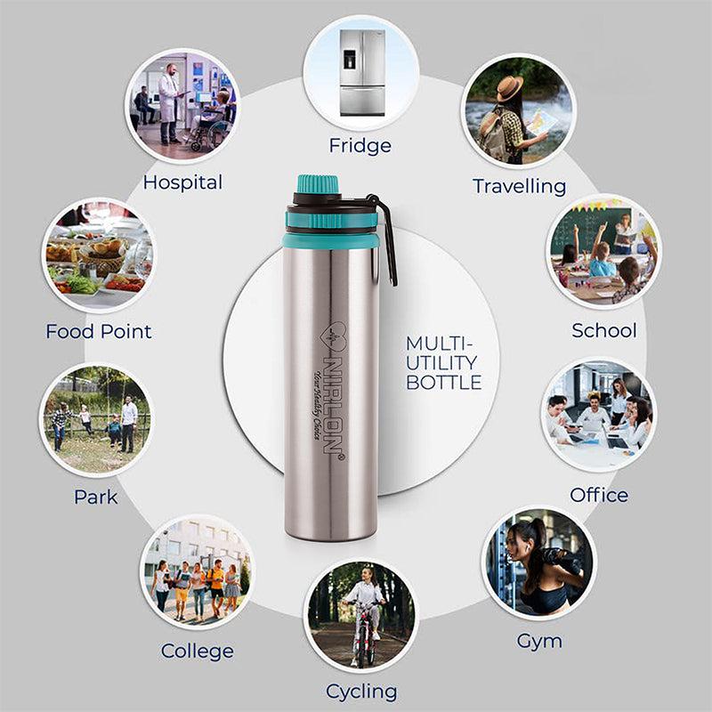Solene Stainless Steel Water Bottle (Blue) - 900 mL media 4