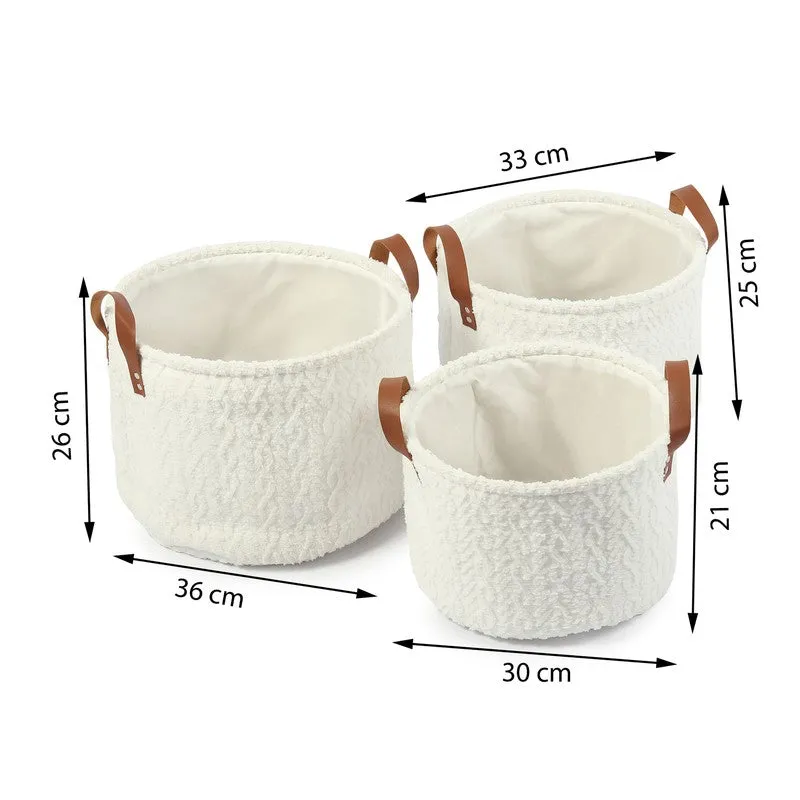 LineNest I Fabric Storage Basket (White) - Set of Three media 8