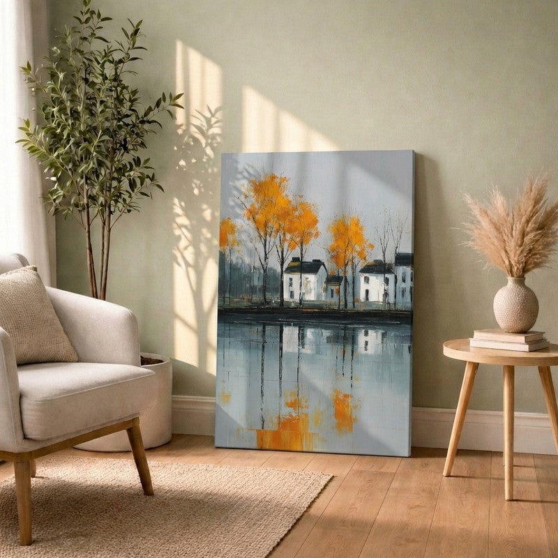Autumn Reflection Landscape Canvas Wall Art