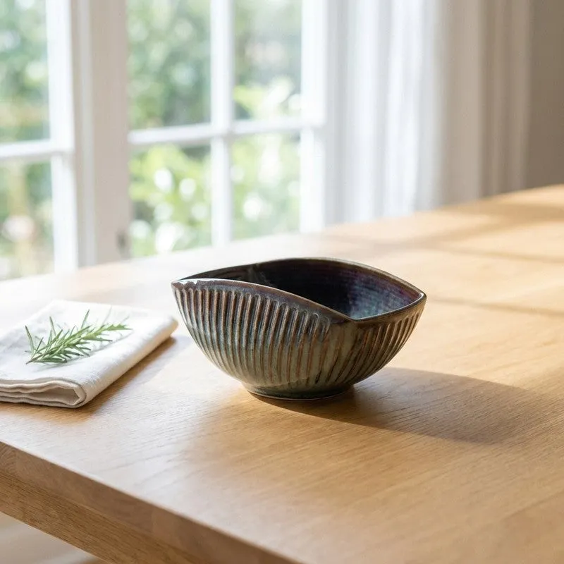 Ceramic Olive Rectangular Bowl media 1