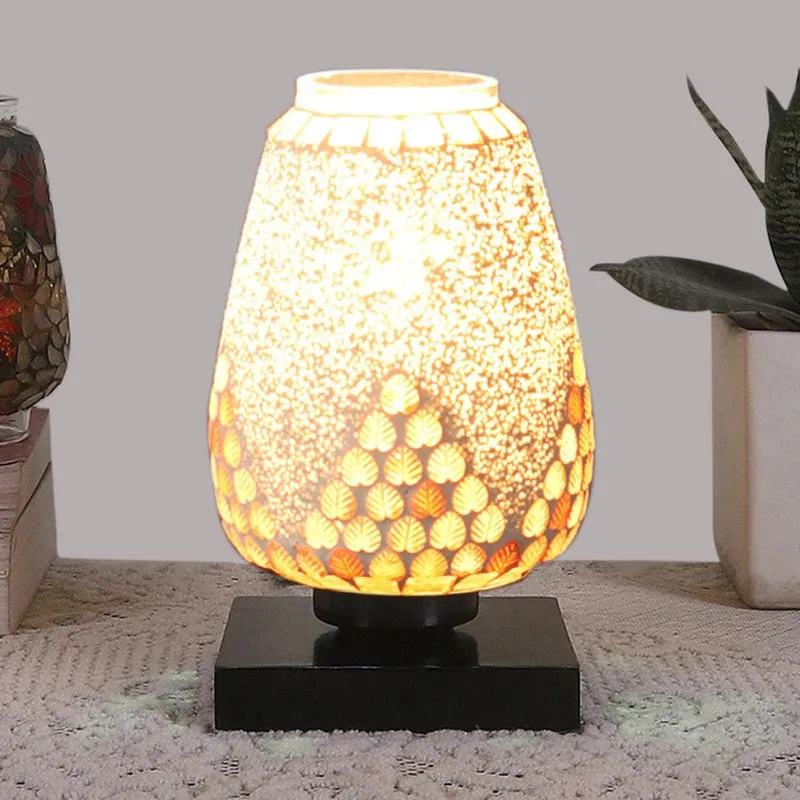 Aurielle Glass Table Lamp With Wooden Base media 3