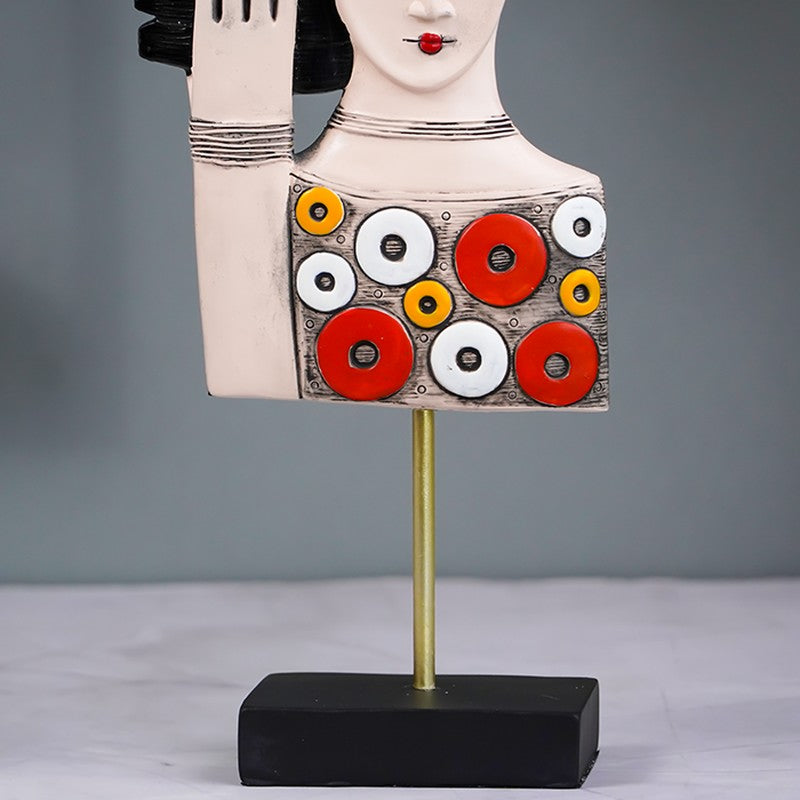 Modern Art Face Sculpture Showpieces -Multicolor media 6