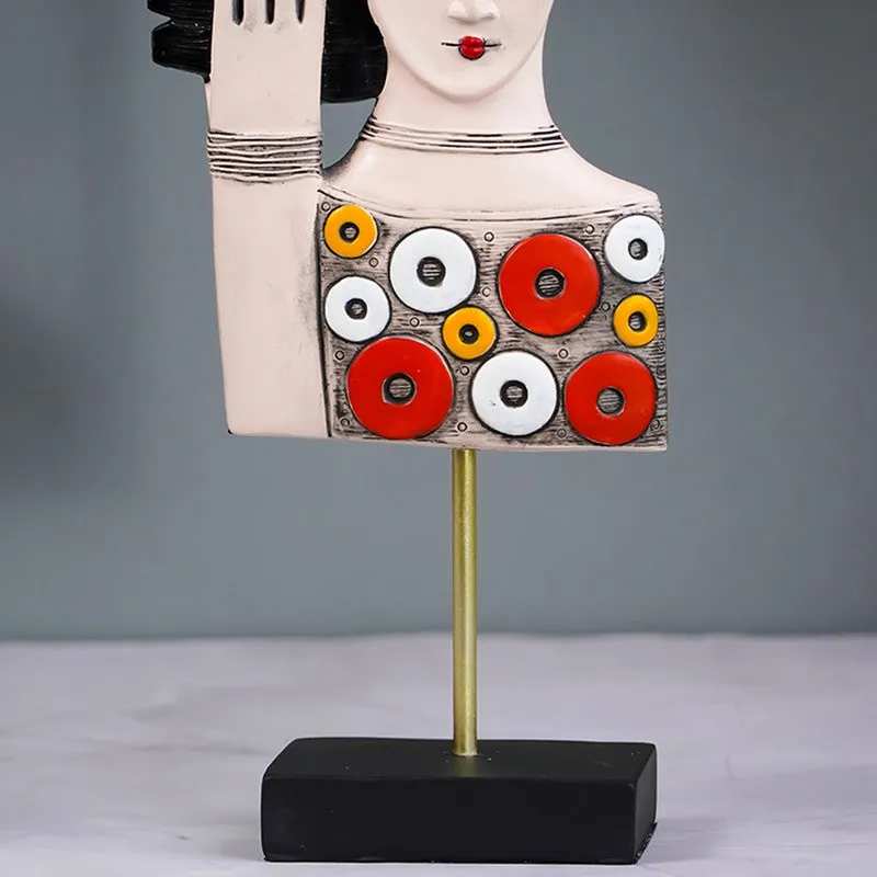 Modern Art Face Sculpture Showpieces -Multicolor media 6