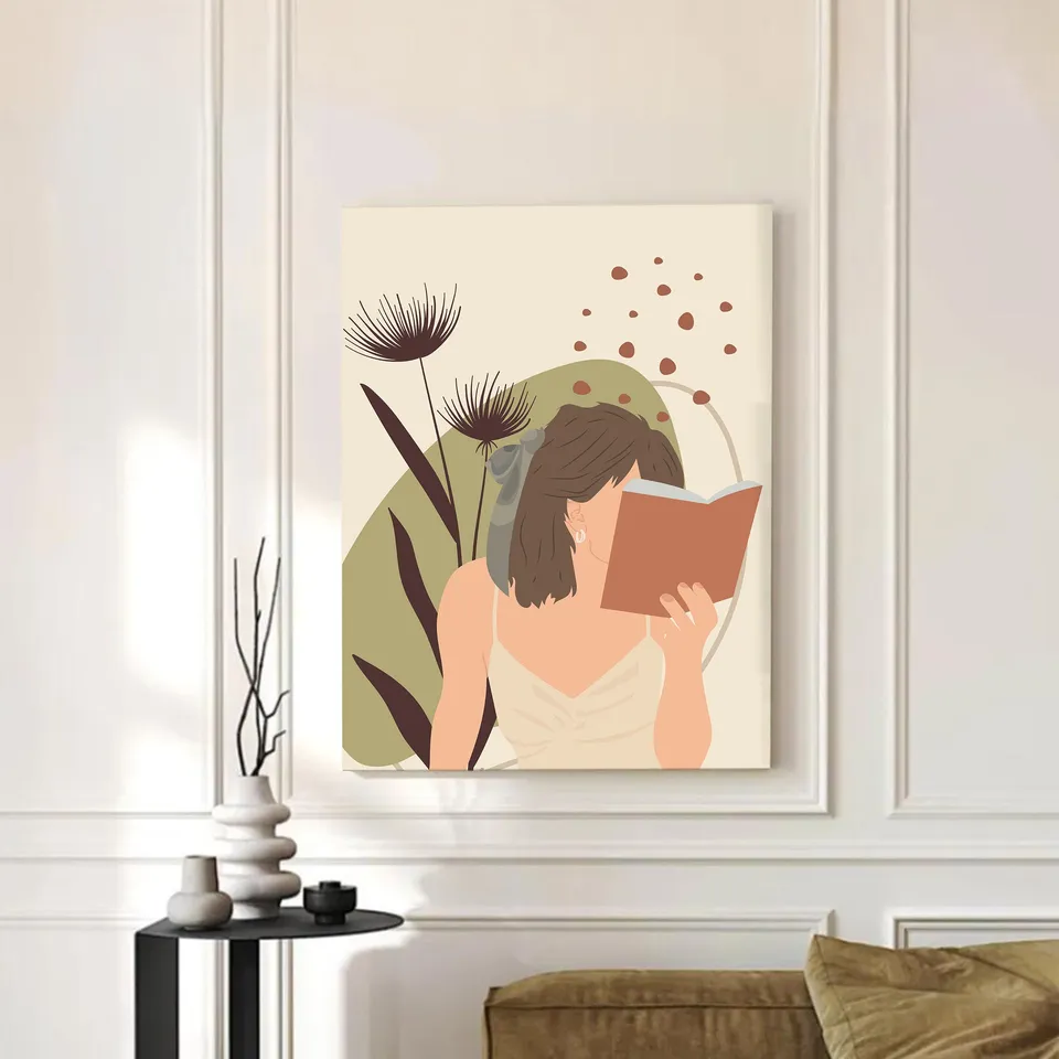 Blush & Sage Cotton Canvas Wall Painting media 3