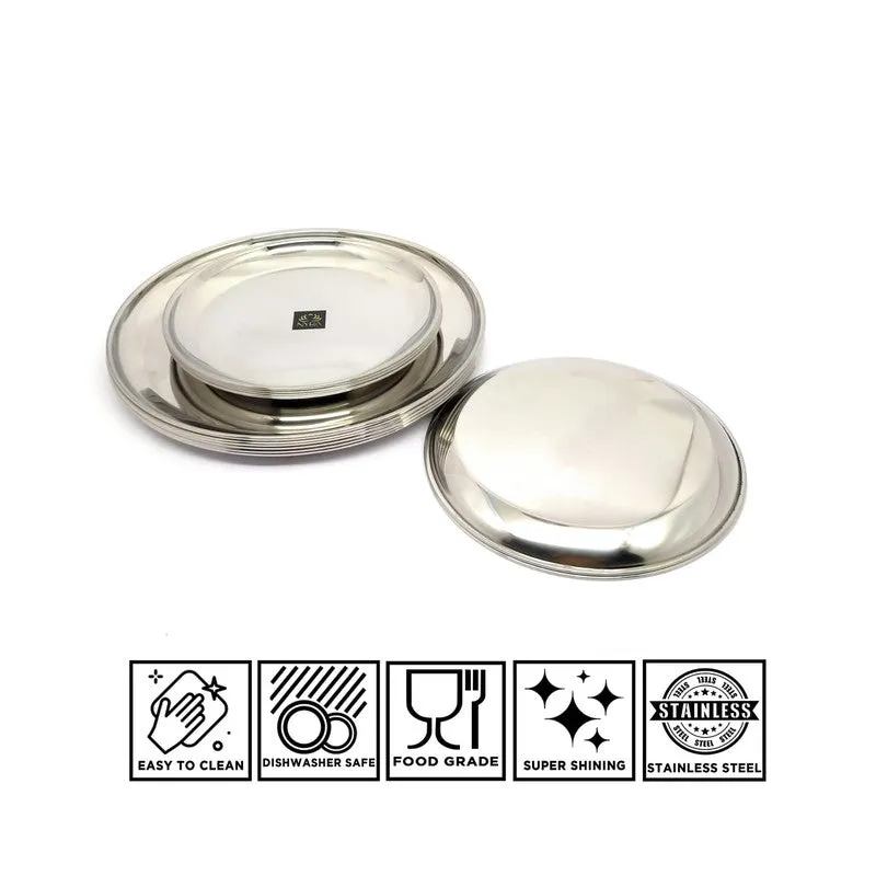 FeastCraft Dining Stainless Steel Dinner Plate - Twelve Piece Set media 7